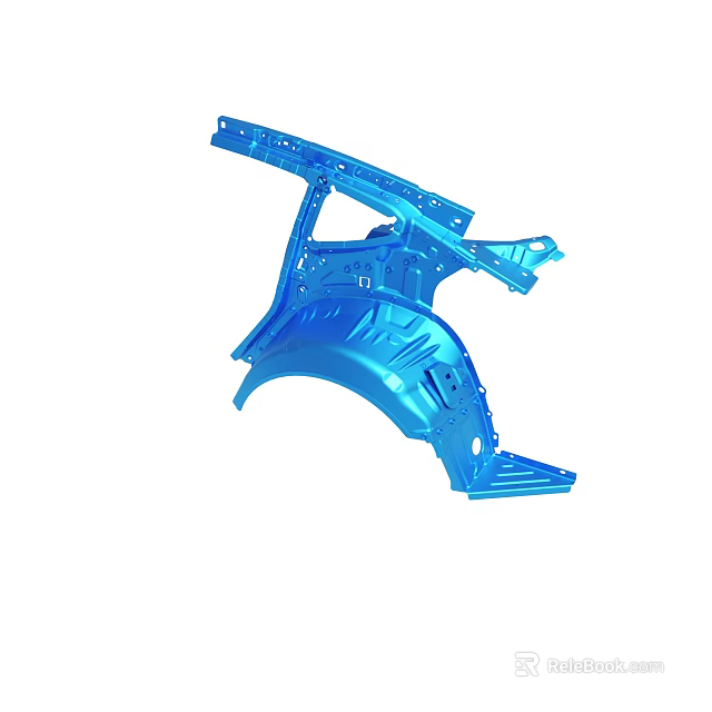 Blue Automotive Structural Component For Car Body With Metal Frame Design 3d model 