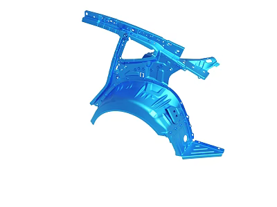 Blue Automotive Structural Component For Car Body With Metal Frame Design 3d model