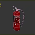Red Water Fire Extinguisher On Dark Surface With Safety Instruction Label