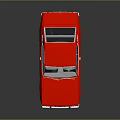 Red Classic Two Door Car With Chrome Front Design And Shiny Wheels 3d model