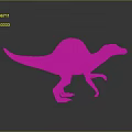 Detailed Spinosaurus Dinosaur Figure In Standing Pose With Spiked Sail Back And Orange Brown Skin