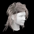 Fashionable Jeweled Hair Accessories On White Mannequin With Light Brown Textured Wig And Black Background