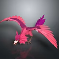 Game and Movie Character Pink Purple Feathered Mythical Creature With Spread Wings