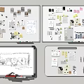 Modern Whiteboard Office Whiteboard Notes 3d model