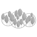 Modern Leaf Design Metal Chandelier With Gold Silver Leaves And Circular Frame 3d model