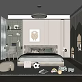 Cozy Kids Room Interior With Soft Green Wardrobe Bed Shelf Toys Rug And Decorative Painting