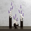 Lobby Vase Ornaments Combination Front Desk Floriculture Phalaenopsis Modern 3d model