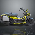 Stylish Modern Yellow And Gray Scooter Motorcycle With Storage Box Design