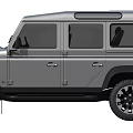 Silver Land Rover Defender 4x4 SUV With Large Tires And Modern Design