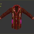 Brown Leather Coat With Fur Collar Belted Design And Long Sleeves Pockets