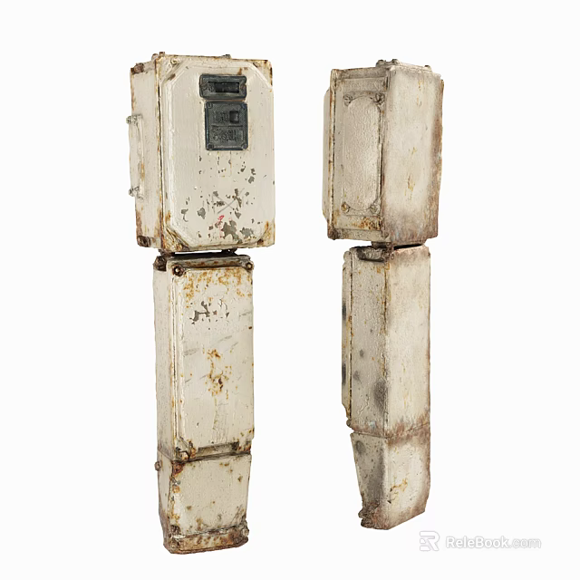 Rusty Metal Enclosures For Old Electrical Equipment Industrial Design 3d model 