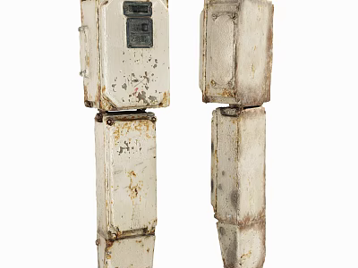 Rusty Metal Enclosures For Old Electrical Equipment Industrial Design 3d model