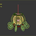Modern Decorative Lighting With Red Curved Legs And Intricate Mesh Design