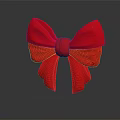 Red Shiny Bow Decorative Ornament Set for Home Interior Decoration