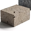 Rough Texture Concrete Side Table With Cube Shape Hollow Design And Two Tone Modern Style 3d model
