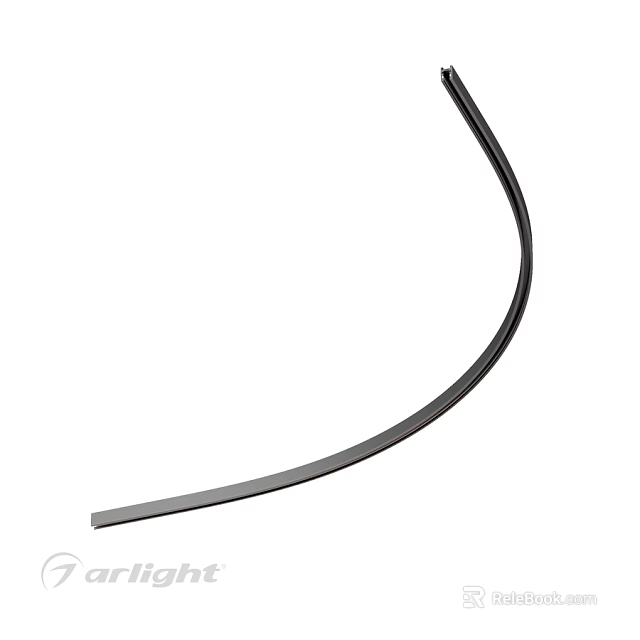 Black Curved Strip Downlight Spotlight With Modern Indoor Lighting Design 3d model 