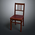 Classic Wooden Chair With Slatted Backrest And Square Seat Simple Design
