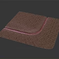 Square Pad With Red Edge And Textured Surface On Dark Background