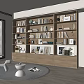 Bookcase Bookshelf Ornaments Book Decorative Cabinet 3d model