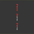 Red and White Toy Gun Models Arranged in Multiple Rows on Reflective Surface