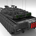 Modern Military Tank With Long Cannon Antennas Heavy Armor And Tracks 3D Rendering