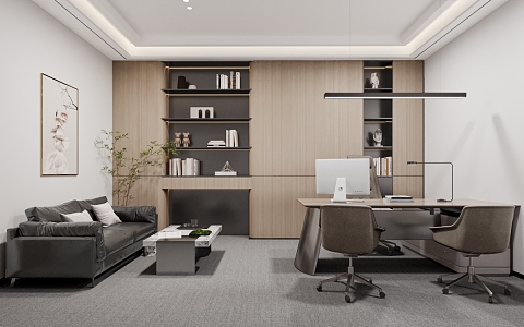 Simple office reception area 3d model