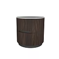 Modern Bedside Table With Wooden Frame Marble Top Drawer And Metal Base