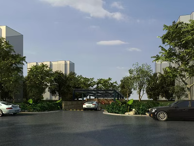 Modern Industrial Equipment In Manufacturing Facility With Structural Elements And Greenery 3d model