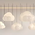 White Cloud Shaped Pendant Lights Hanging in Modern Interior Decor