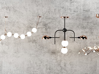 Modern chandelier metal chandelier combination 3d model