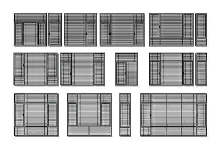 Modern Blinds Double Glass Built-in Blinds 3d model