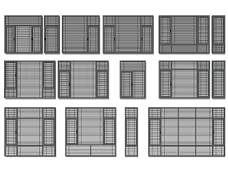 Modern Blinds Double Glass Built-in Blinds 3d model