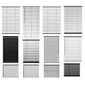 Various Window Blinds In Different Colors For Home Interior And Window Covering 3d model