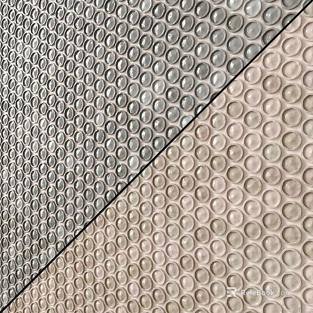 Perforated Building Components With Circular Holes In Gray And Beige Tones 3d model 