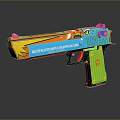 Colorful Water Gun With Bright Orange Blue Green And Cartoon Pattern For Kids