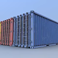 Industrial Equipment Featuring Multicolored Containers Yellow Red Gray Blue Neatly Arranged
