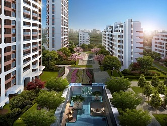 Modern residential area high-rise residential area super high-rise commercial street luxury house 3d model