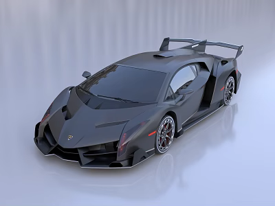 Black Modern Supercar With Aerodynamic Design Rear Wing And Aggressive Styling 3d model