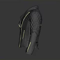Gray Leather Jacket With Quilted Pattern Gold Zippers And Lapel Collar Design