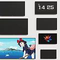 Modern TVs In Various Sizes With Animated Character And Clear