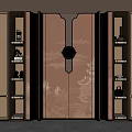 New Chinese Style End View Screen Entrance Cabinet Background Wall 3d model