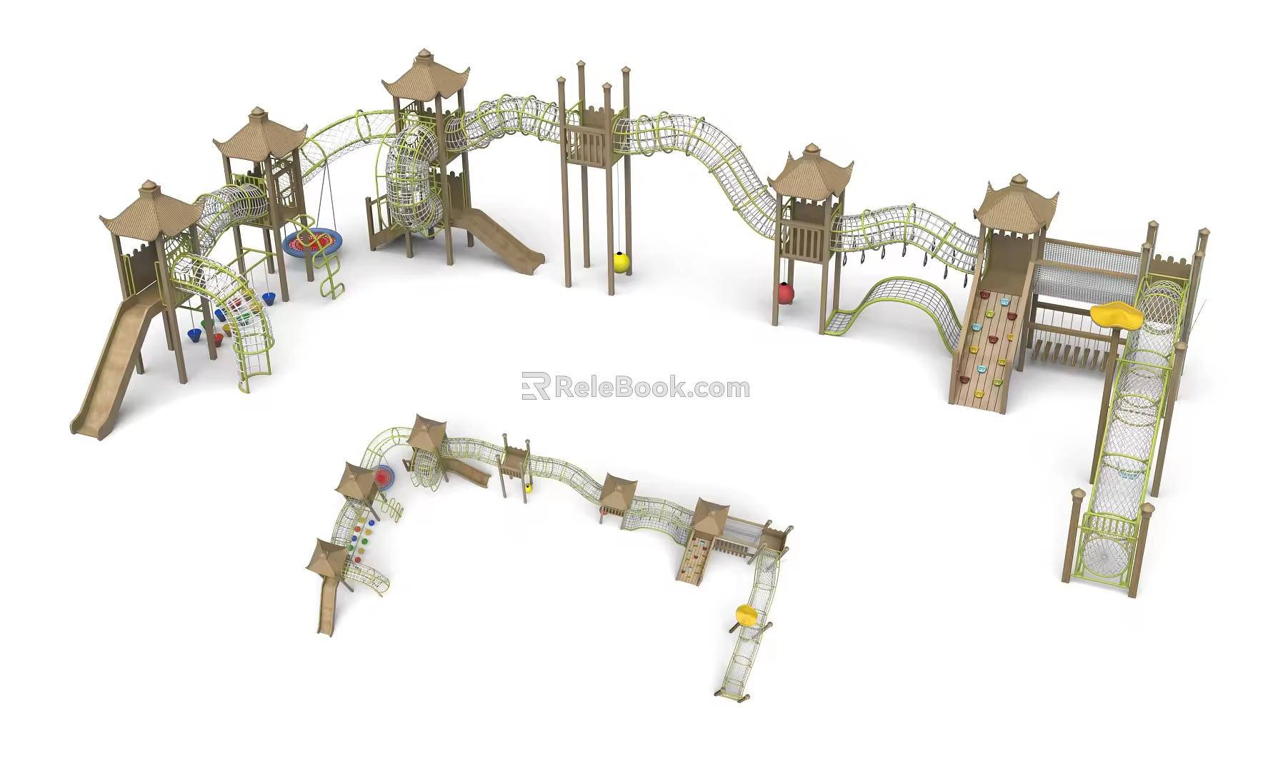 Multi-functional combination park non-standard features to expand the park crawl amusement park children's park amusement park amusement sketch 3d model