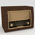 Vintage Radio With Wooden Case Golden Frame Classic Design Mesh Front Panel And Knobs