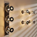 Modern Wall Lamps With Transparent Glass Shades Black Frames And Illuminated Light Shadow Design