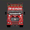 Vibrant Red Bus Featuring Colorful Graffiti Art And DUB Logo Designs