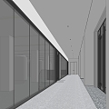 Office Corridor Scientific Research Institute Laboratory Display Corridor Technology Simple Style 3d model