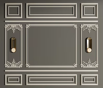 Jianou Line Carved Wall Panel 3d model