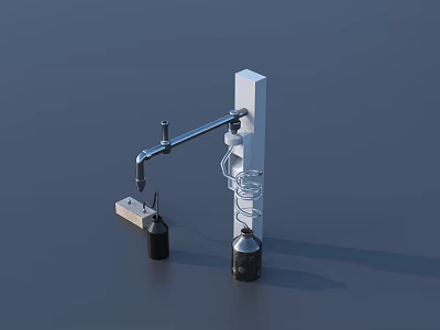 Stainless Steel Industrial Equipment With Metal Stand Pipes And Containers 3d model