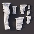 White Carved Decorative Architectural Components With Various Ornamental Designs And Styles