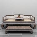 New Chinese Style Rohan Bed Jade Rohan Bed 3d model